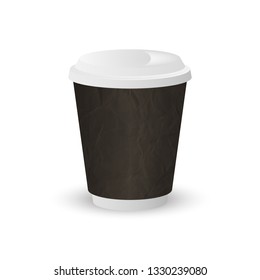 Coffee to go vector mock-up isolated on white background.