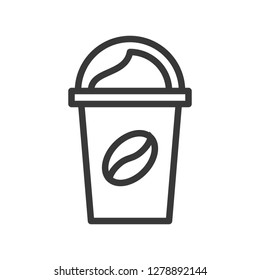 Coffee to go vector, coffee related line design editable stroke icon