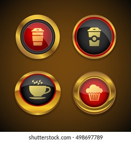 Coffee Gold Icon Button