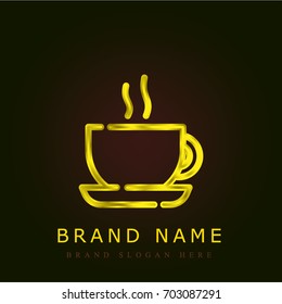 Coffee golden metallic logo