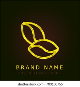 Coffee golden metallic logo