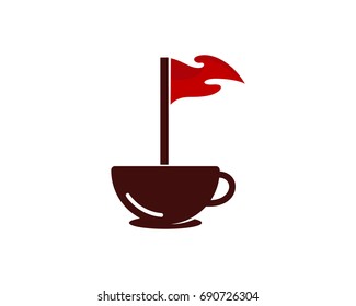 Coffee Golf Icon Logo Design Element