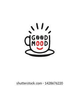 Coffee good mood concept logo vector illustration - Vector
