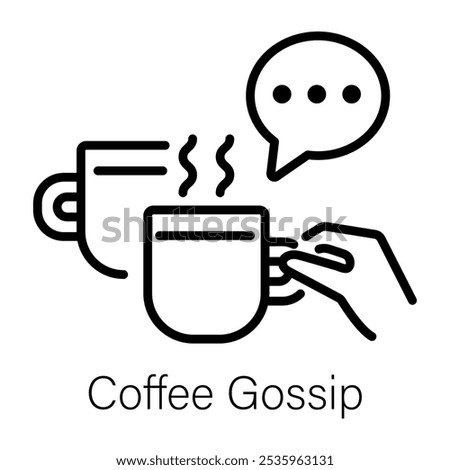 Coffee gossips icon in outline style 