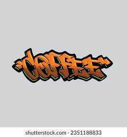 coffee graffiti vector tagging letter word text street art