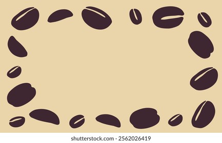 coffee grain background. coffee beans background for packaging or presentation. flat style coffee beans. coffee grain illustration. white background.