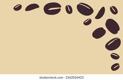 coffee grain background. coffee beans background for packaging or presentation. flat style coffee beans. coffee grain illustration. white background.