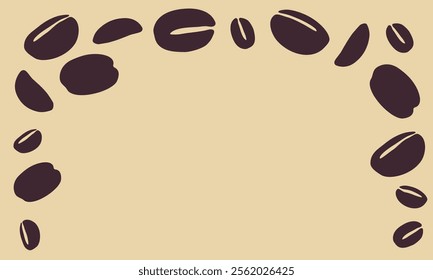 coffee grain background. coffee beans background for packaging or presentation. flat style coffee beans. coffee grain illustration. white background.