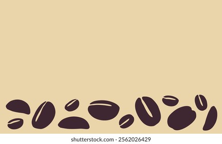 coffee grain background. coffee beans background for packaging or presentation. flat style coffee beans. coffee grain illustration. white background.