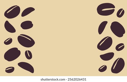 coffee grain background. coffee beans background for packaging or presentation. flat style coffee beans. coffee grain illustration. white background.