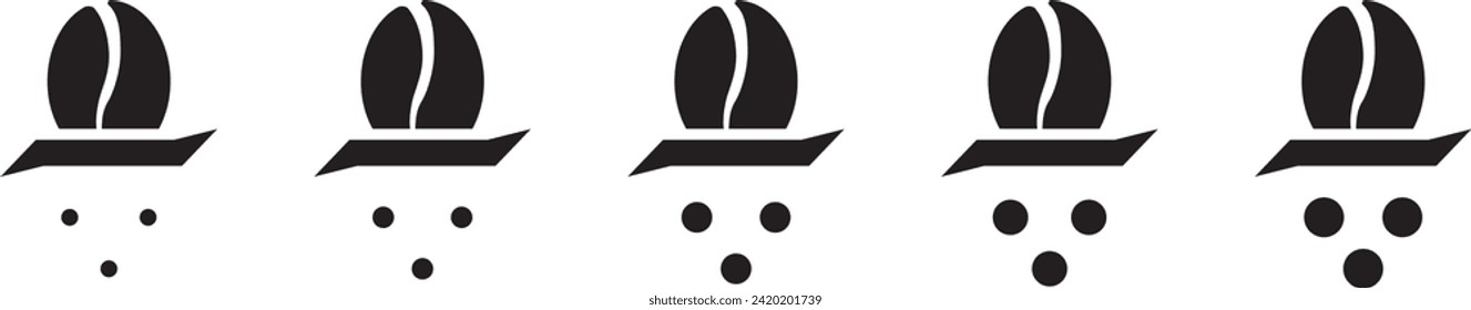Icono de Grinding Size de grano de café , Ilustración vectorial