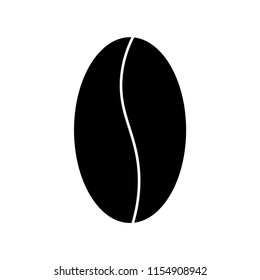 Coffee grain icon. Black coffee grain icon. Simple coffee grain.