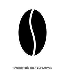 Coffee grain icon. Black coffee grain vector icon. 