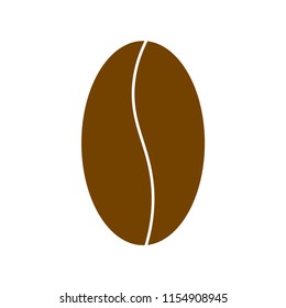 Coffee grain icon. Brown coffee grain icon. Simple coffee grain.