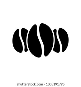 Coffee grain icon, logo isolated on white background