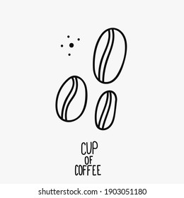 Vector de icono negro lineal para café y restaurante. Semilla de café, símbolo de espresso
