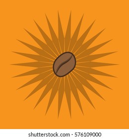 Coffee grain and pattern, the fried grain, the vector image, flat design