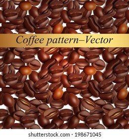 Coffee grain pattern - vector illustration