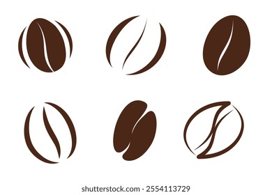 coffee grain stylized logo icon set pack