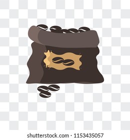Coffee grain vector icon isolated on transparent background, Coffee grain logo concept