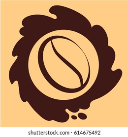 Coffee grain. Vector illustration. 