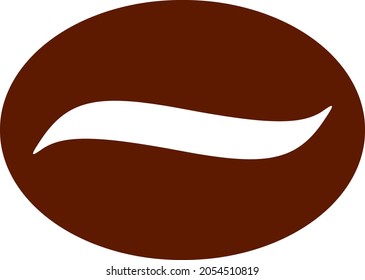 Coffee grain vector illustration. Flat illustration iconic design of coffee grain, isolated on a white background.