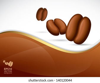 Coffee grains background - vector illustration