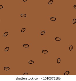 Coffee grains brown seamless pattern vector