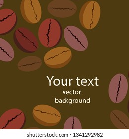 Coffee grains. Drinks menu for restaurant, vector background.