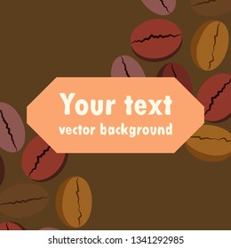 Coffee grains. Drinks menu for restaurant, vector background.