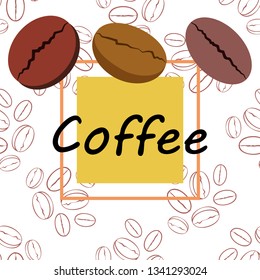 Coffee grains. Drinks menu for restaurant, vector background.