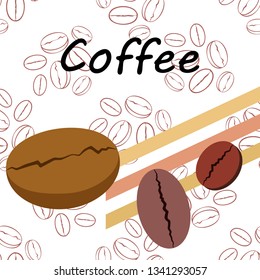 Coffee grains. Drinks menu for restaurant, vector background.