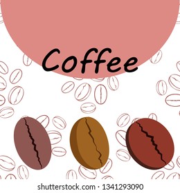 Coffee grains. Drinks menu for restaurant, vector background.