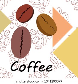 Coffee grains. Drinks menu for restaurant, vector background.