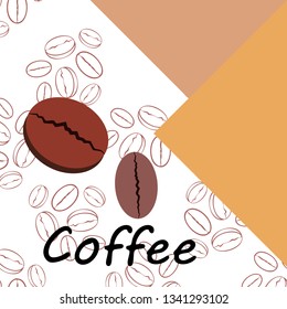 Coffee grains. Drinks menu for restaurant, vector background.