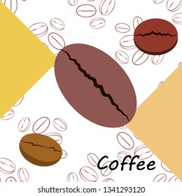Coffee grains. Drinks menu for restaurant, vector background.