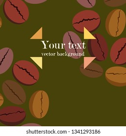 Coffee grains. Drinks menu for restaurant, vector background.