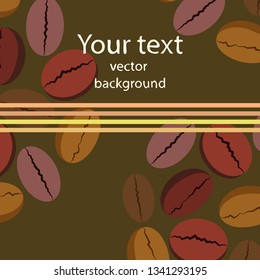Coffee grains. Drinks menu for restaurant, vector background.