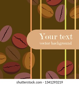 Coffee grains. Drinks menu for restaurant, vector background.