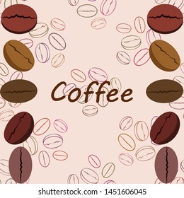 Coffee grains. Drinks menu for restaurant, vector background.
