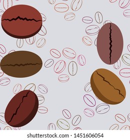 Coffee grains. Drinks menu for restaurant, vector background.