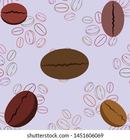 Coffee grains. Drinks menu for restaurant, vector background.