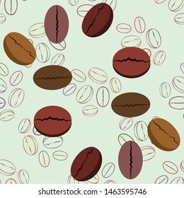 Coffee grains. Drinks menu for restaurant, vector background.