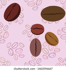 Coffee grains. Drinks menu for restaurant, vector background.