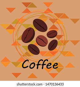 Coffee grains. Drinks menu for restaurant, vector background.