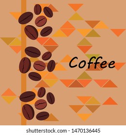 Coffee grains. Drinks menu for restaurant, vector background.