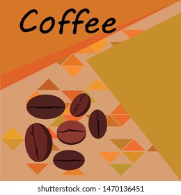 Coffee grains. Drinks menu for restaurant, vector background.