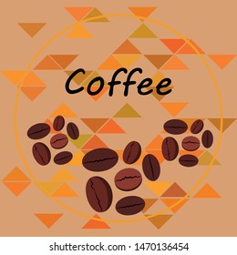 Coffee grains. Drinks menu for restaurant, vector background.