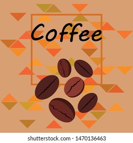 Coffee grains. Drinks menu for restaurant, vector background.