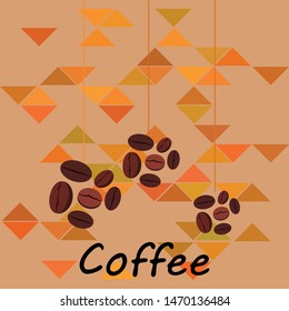 Coffee grains. Drinks menu for restaurant, vector background.